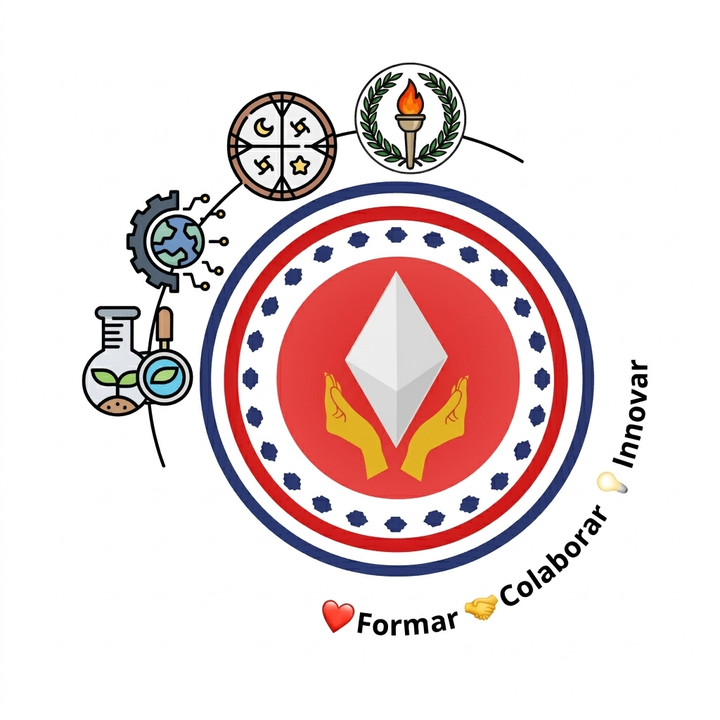 Logo de la Escuela Alonkura con sus sellos y el lema Formar, Colaborar, Innovar